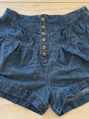 We the Free high Waist Denim Button-Front Women's Shorts - Blue sz.xl